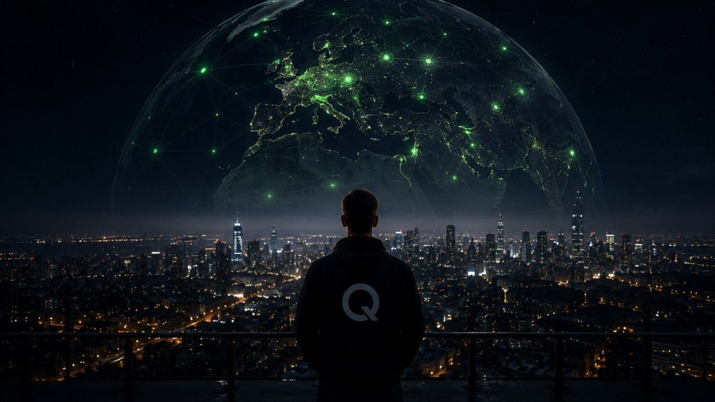 Qwikker partner overlooking a city with a global AI network