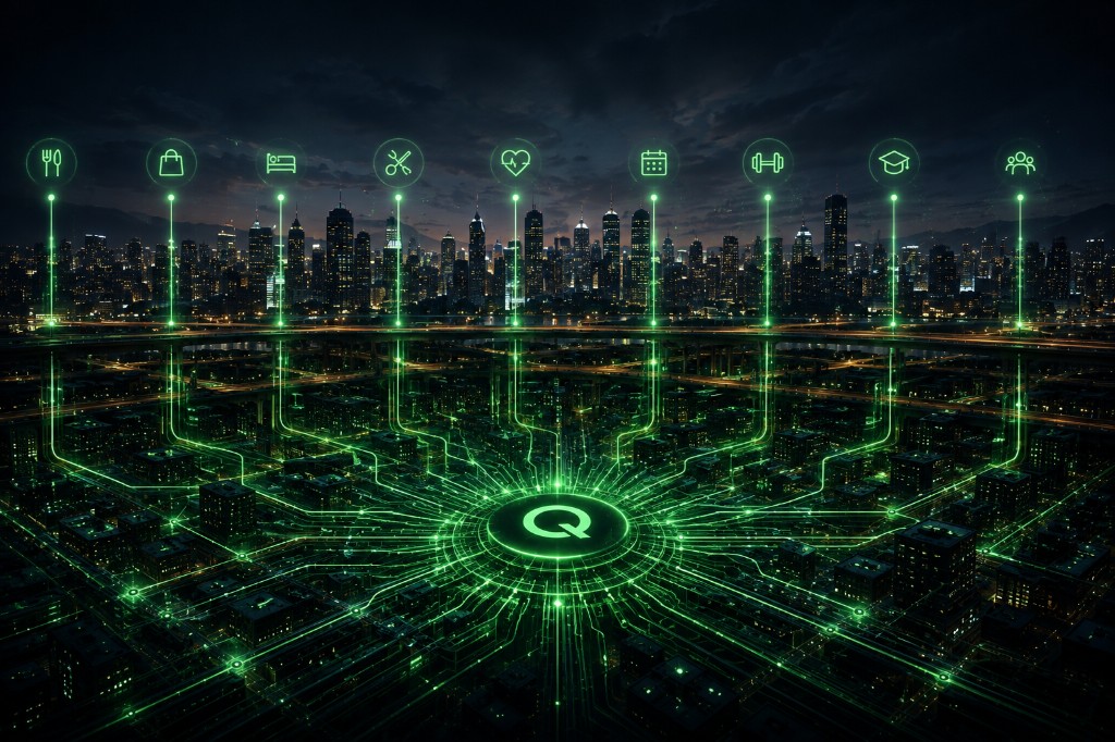 Qwikker city infrastructure network connecting local businesses